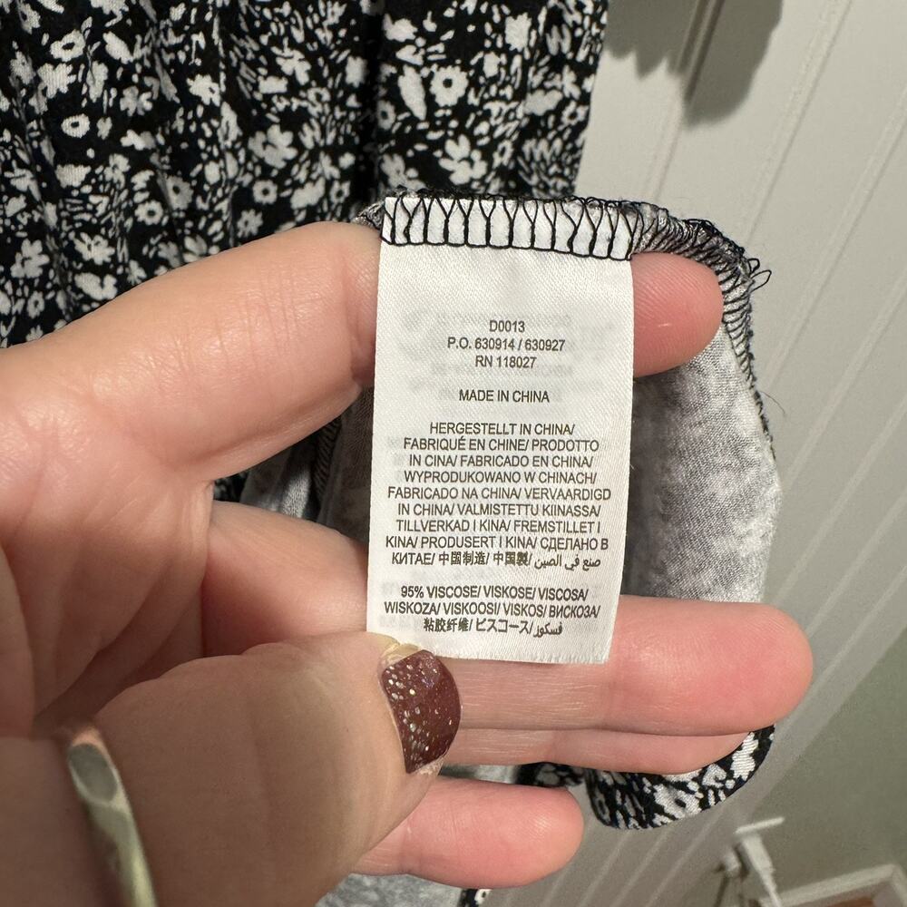 Boden Evelyn Jersey Knit Midi Dress Black White Floral Size 6 Petite - Picture 7 of 8